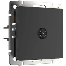 Изображение ТВ-розетка проходная (черный матовый) WL08-TV-2W