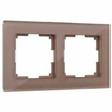 Изображение Рамка на 2 поста Favorit (латте, стекло) W0021142