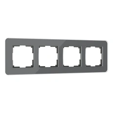 Изображение Рамка из стекла на 4 поста Elite графит W0042440